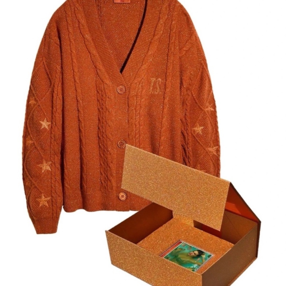 XS/S NEW Taylor Swift “Life of a Showgirl” Cardigan, sealed CD and unsealed box